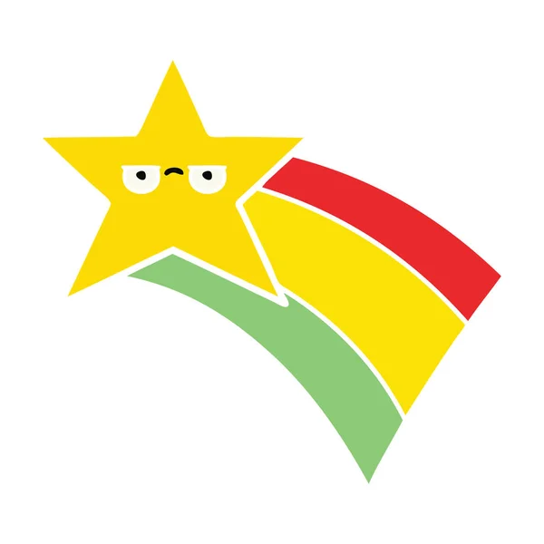 Dessin Animé Rétro Couleur Plate Une étoile Arc Ciel Tir