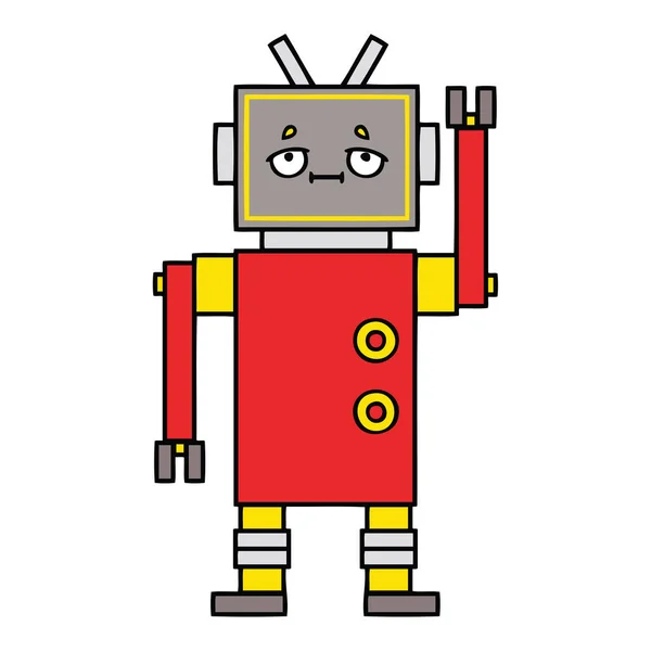 Carino robot cartone animato — Vettoriale Stock