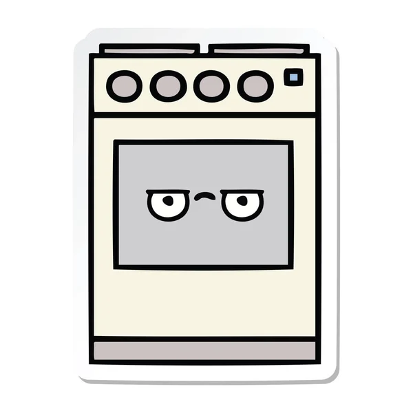 Sticker Van Een Leuke Cartoon Keuken Oven — Stockvector