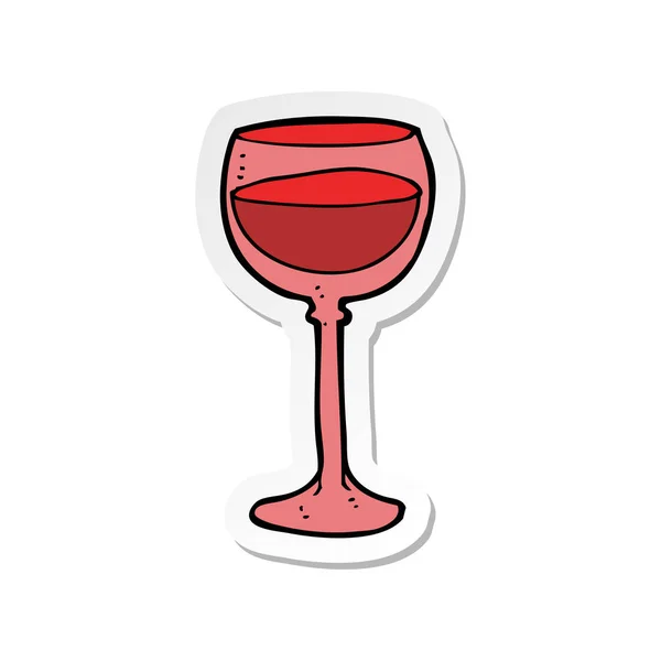 Sticker Van Een Cartoon Wijn Glas — Stockvector