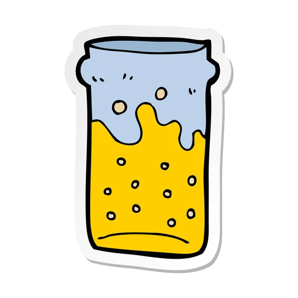 Sticker Cartoon Pint Beer — Stock Vector