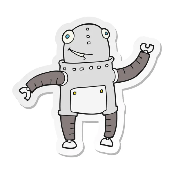 Bir Çizgi Film Robot Sticker — Stok Vektör