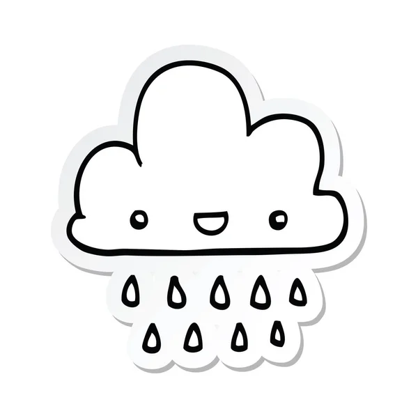 Klistermärke Tecknad Storm Cloud — Stock vektor