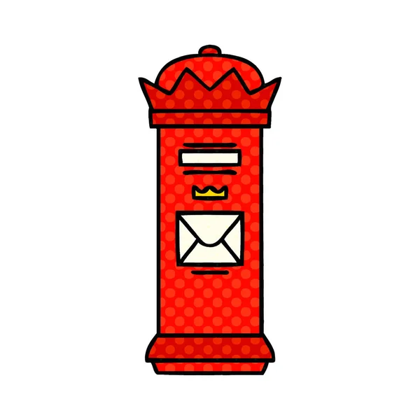 Карикатура Британский Почтовый Ящик Стиле Комиксов — стоковый вектор