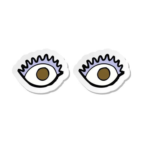 Etiqueta Uns Olhos Desenho Animado — Vetor de Stock