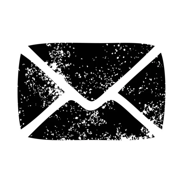 Verontruste Symbool Van Een Papieren Envelop — Stockvector