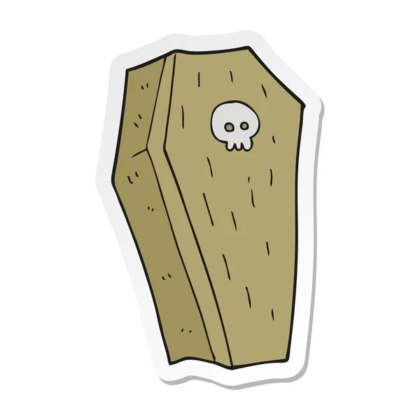 Sticker Van Een Cartoon Spooky Kist — Stockvector