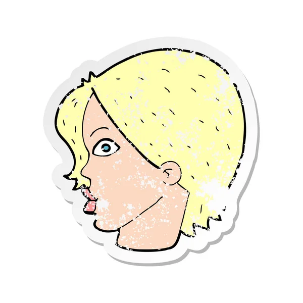 Retro Noodlijdende Sticker Voor Een Tekenfilm Doodle — Stockvector