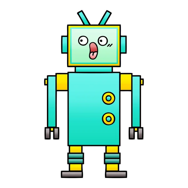 Gradiente sombreado robot de dibujos animados — Vector de stock