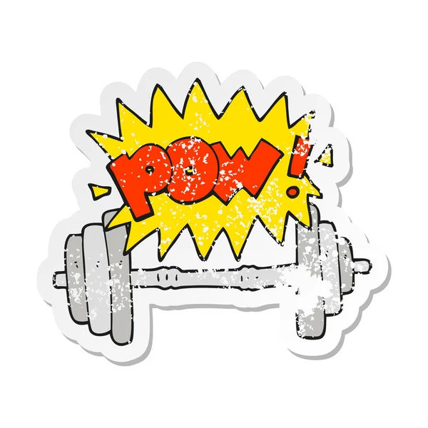 Retro-Aufkleber einer Cartoon-Fitness-Hantel — Stockvektor