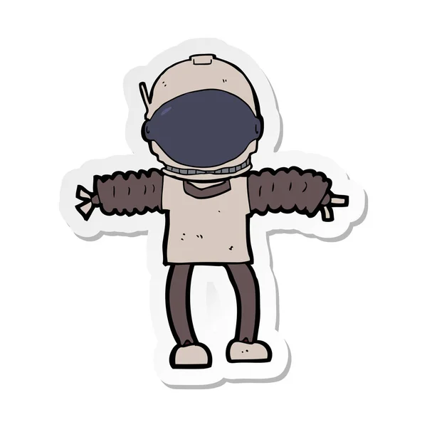 Sticker Van Een Cartoon Astronaut — Stockvector