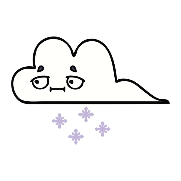 Carino cartone animato neve nube — Vettoriale Stock