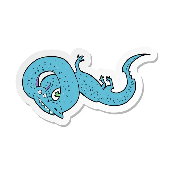 Sticker Cartoon Chinese Dragon — Stock Vector