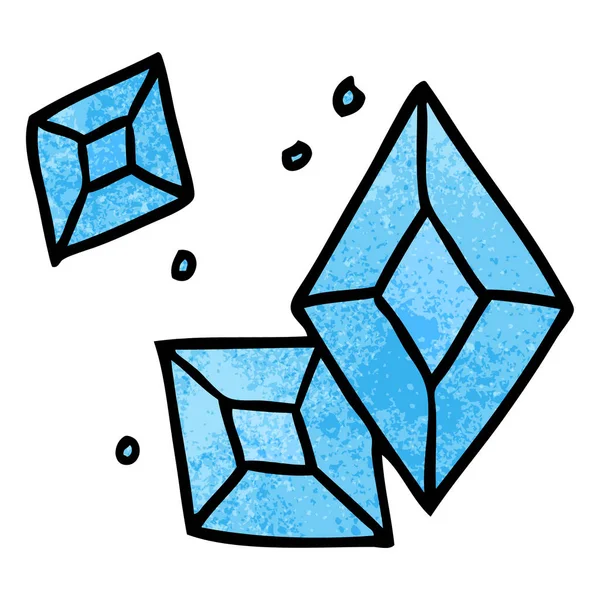 Garabato de dibujos animados texturizado de algunos diamantes — Vector de stock