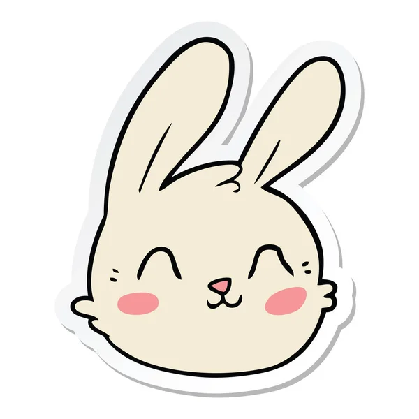 卡通兔脸的贴纸 — 图库矢量图片
