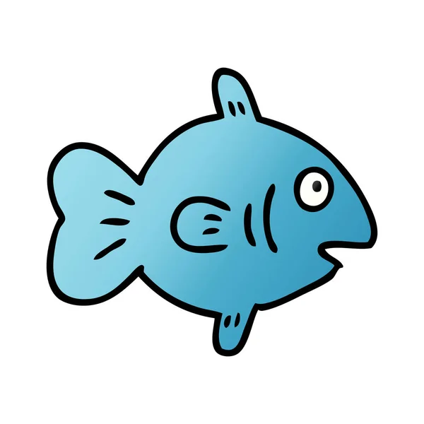 Přechod kreslený doodle z mořských ryb — Stockový vektor