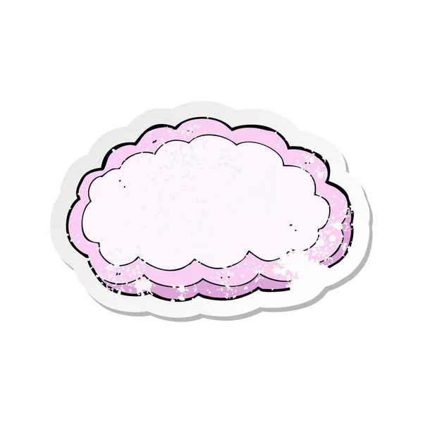 Pegatina retro angustiado de una nube decorativa de dibujos animados — Vector de stock