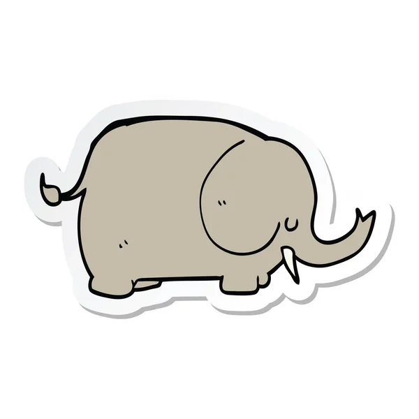 Etiqueta Elefante Desenho Animado —  Vetores de Stock