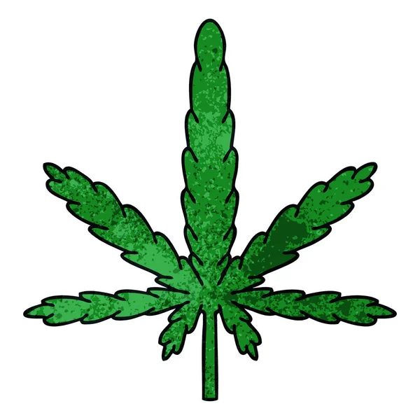 Quirky hand drawn cartoon marijuana — Stock Vector