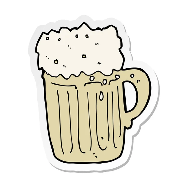 Pegatina Una Taza Dibujos Animados Cerveza — Archivo Imágenes Vectoriales