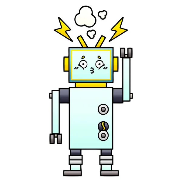 Gradient schattierter Cartoon-Roboter — Stockvektor
