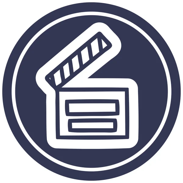 Klepel bestuur circulaire filmpictogram — Stockvector