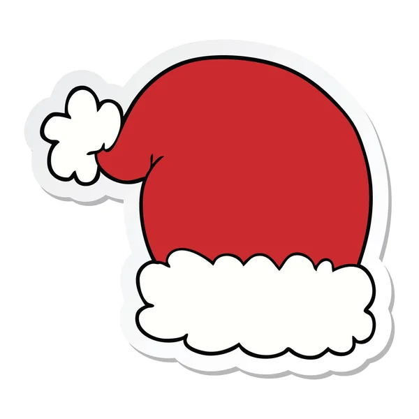 Sticker Van Een Cartoon Kerstmuts — Stockvector