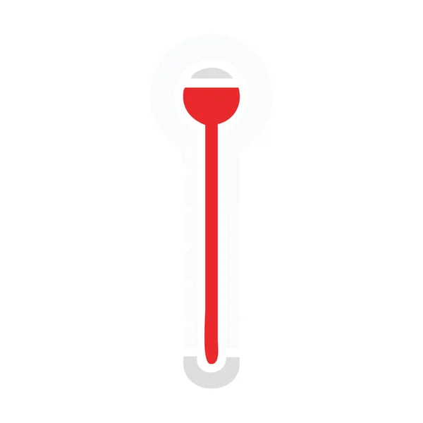 Egale Kleur Retro Cartoon Van Een Glazen Thermometer — Stockvector
