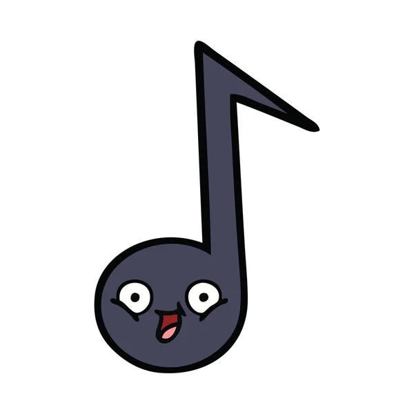 Linda nota musical de dibujos animados — Vector de stock