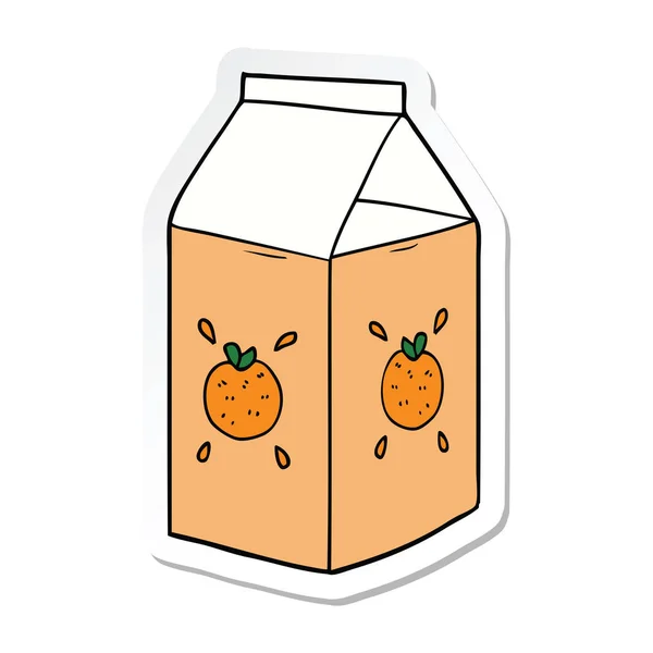 Etiqueta de uma caixa de suco de laranja dos desenhos animados —  Vetores de Stock