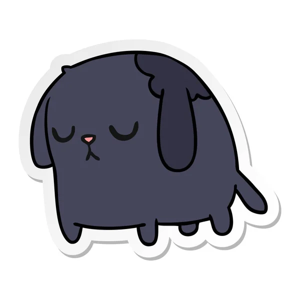 Pegatina de dibujos animados de lindo perro kawaii triste — Archivo Imágenes Vectoriales