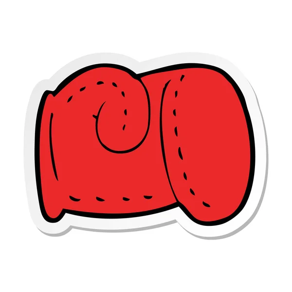 Autocollant d'un gant de boxe dessin animé — Image vectorielle