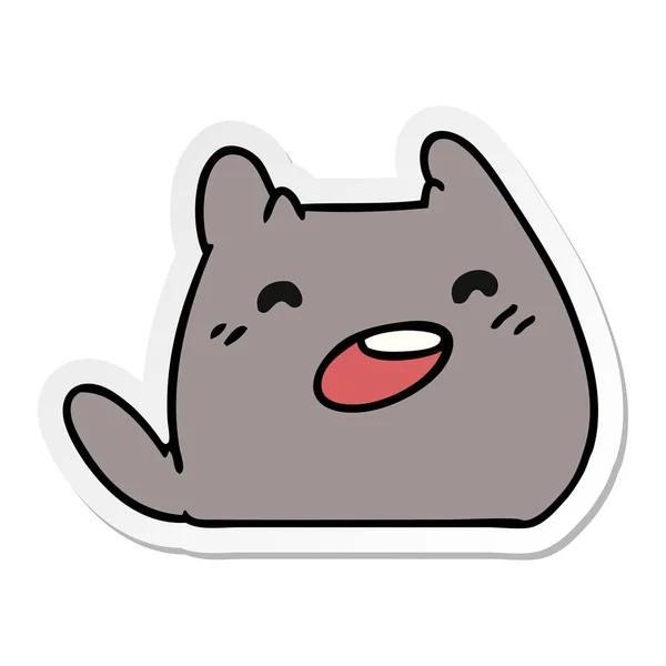 Gambar Kartun Stiker Dari Kawaii Cat - Stok Vektor