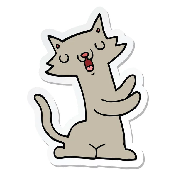 Sticker Van Een Cartoon Kat — Stockvector