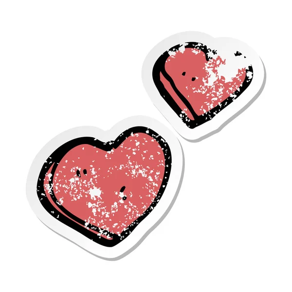 Distressed sticker of a cartoon love hearts — Stock Vector