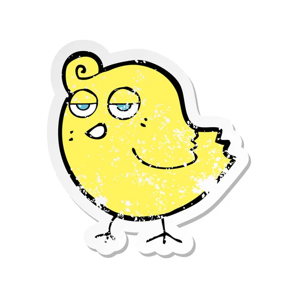 Retro noodlijdende sticker van een vogel cartoon — Stockvector