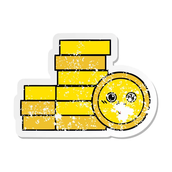 sevimli çizgi sıkıntılı etiket paralar