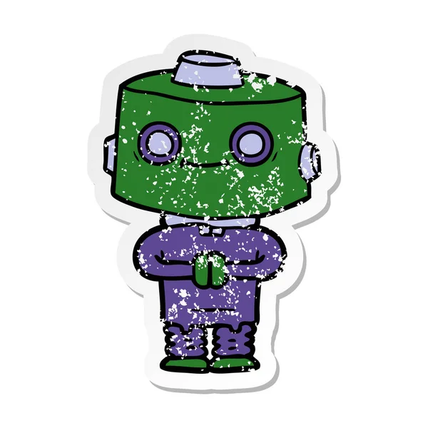 bir çizgi film robot sıkıntılı etiket