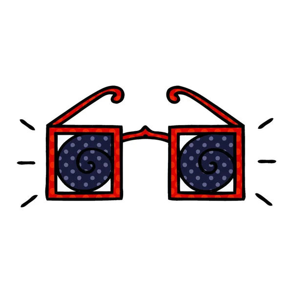 Óculos hipnóticos de banda desenhada estilo quadrinhos — Vetor de Stock