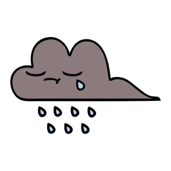 Niedliche Karikatur Einer Gewitterregenwolke — Stockvektor