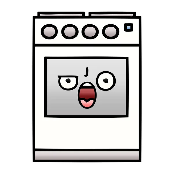 Degrade Gölgeli Karikatür Bir Mutfak Fırın — Stok Vektör