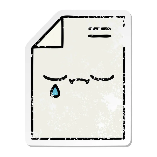 Sevimli Çizgi Kağıdın Sıkıntılı Etiket — Stok Vektör