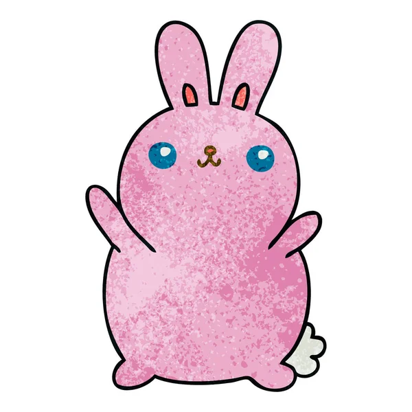 手绘古怪的卡通兔子 — 图库矢量图片