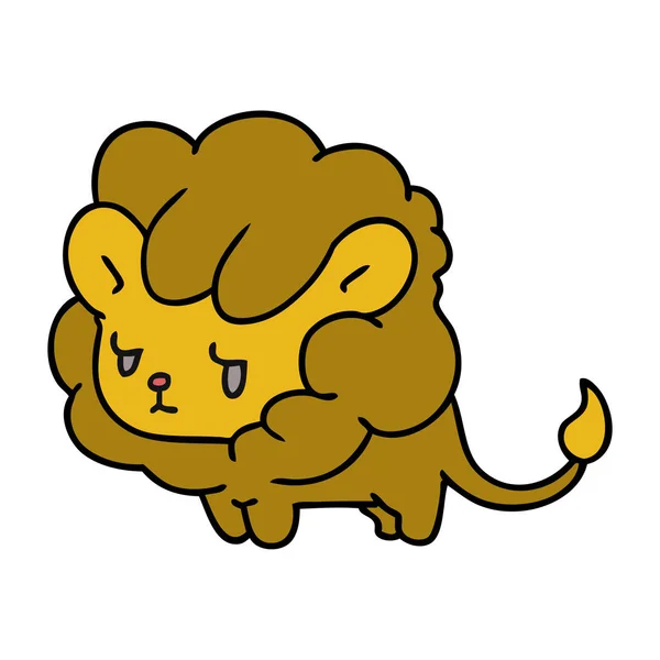 Kreslený Obrázek Kawaii Roztomilý Lví Mládě — Stockový vektor