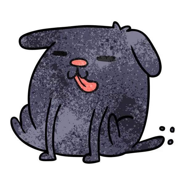 Texturizado desenho animado kawaii de um cão bonito — Vetor de Stock