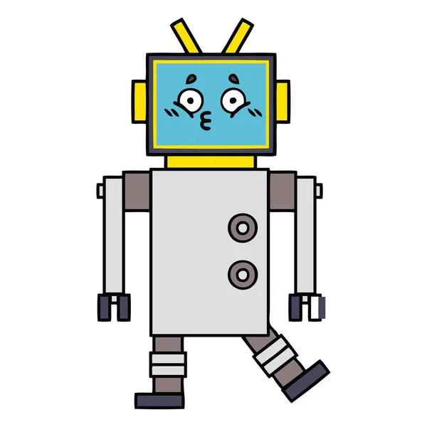 Lindo robot de dibujos animados — Vector de stock