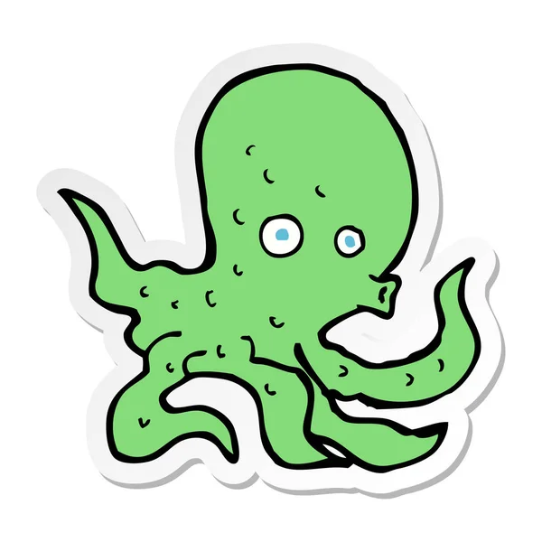 Sticker Van Een Cartoon Octopus — Stockvector