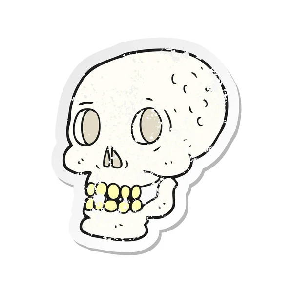 Adesivo Angustiado Retro Crânio Halloween Desenhos Animados — Vetor de Stock