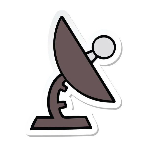 Autocollant d'une antenne parabolique dessin animé mignon — Image vectorielle