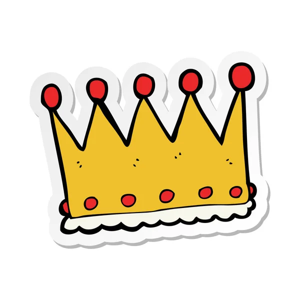 Sticker Cartoon Crown — Stock Vector